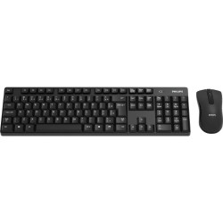 Kit Teclado e Mouse Sem Fio Philips, Wireless, Preto - SPT6501B