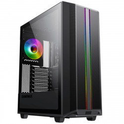 Gabinete Gamer Gamemax Precision 8808BK, ARGB, Mid Tower, Vidro Temperado, E-ATX, Sem Fonte, Com 2 Fans, Preto