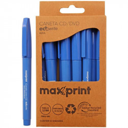 Caneta Permanente Para CD/DVD Maxprint, UND, Ecowrite, 1.0mm, Azul - 70000094