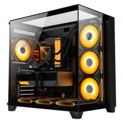 Gabinete Gamer K-Mex Tiger Shark, CG-04J1, ATX, Mid Tower, Vidro Temperado, Sem Fonte, Sem Fan, Preto - CG04J1RH001CB0X