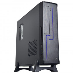 Gabinete Slim C3Tech, Com Fonte 200W, LED Azul, Preto - DT-120BK