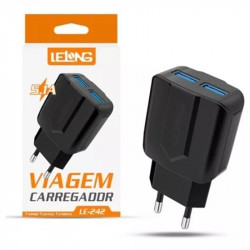 Carregador Para Celular IOS Com Entrada USB 5.1A 12.5W, LELONG - LE-242FP