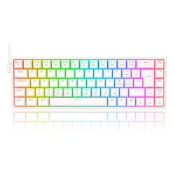 Teclado Mecânico Gamer Redragon Castor RGB, Switch Brown Removíveis, ABNT2, Branco - K631W-RGB (PT-BROWN)