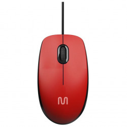 Mouse Multilaser MF400 Clique Silencioso, 1200DPI, USB, 3 Botões, Vermelho - MO390