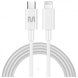 Cabo de Dados Lighting 8 Pinos/USB-C Para Iphone Multilaser, Branco - WI454