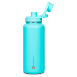 Garrafa Térmica Goldentec GT Colors CL 3 Inox 1L, Com Tampa, Bico e Base Emborrachado, Azul Claro - 60001