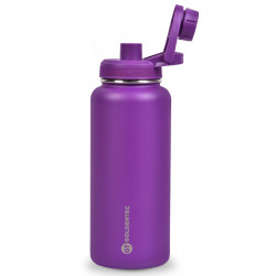 Garrafa Térmica Goldentec GT Colors 3 Inox 1L, Com Tampa, Bico e Base Emborrachado, Roxo - 63133