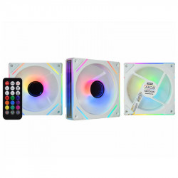 Kit Exaustores 3 Fans K-Mex ARGB AAVW, Controle Remoto, Sem Fita, Branco - AAVWK136ATEAB0X