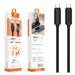 Cabo Tipo C Para Tipo C A'Gold, 2 Metro, 60W, Preto - CB-105