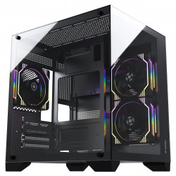 Gabinete Gamer Fortrek Clarity, Mid Tower, Vidro Temperado, MATX, Preto, Sem Fonte, Sem Fans, Preto - 83456