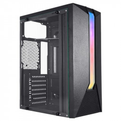 Gabinete Gamer K-Mex Bifrost VII, CG-04AH, Lateral em Vidro, Led RGB Frontal, Sem Fonte e Fan, Preto - CG04AH4RH010BOX