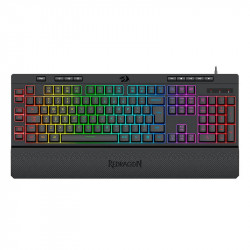 Teclado Gamer Redragon Shiva, RGB, Membrana, ABNT2, Preto - K512RGB V2