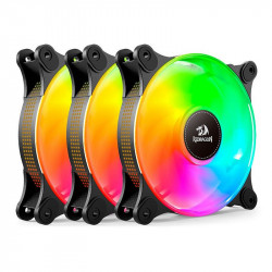 Kit Fan Gamer Redragon, ARGB, 3 Fans 120mm, 2200RPM, Preto - GC-F013