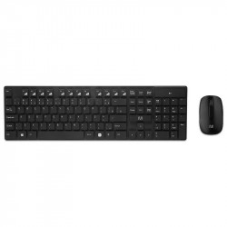 Teclado e Mouse Sem Fio Multi Multimídia, 1200 DPI, Conexão USB e 2.4Ghz, Teclas Flutuantes, Preto - TC251