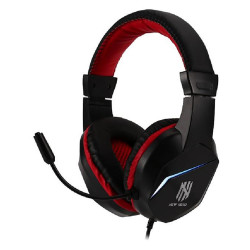 Headset Gamer New Hero Ultron, Rainbow, 3.5mm, Drivers de 40mm, Múltiplas Plataformas, Preto e Vermelho - NH-HSUL-02