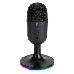 Microfone Gamer New Hero Vox, RGB, USB, Preto - MIC-06