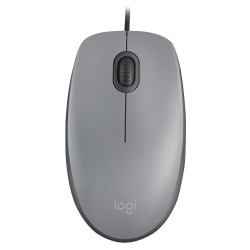 Mouse Logitech M110, Com Clique Silencioso, Design Ambidestro e Facilidade Plug and Play, USB, Cinza - 910-006757