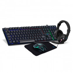 Kit Gamer OX Com Headset + Teclado + Mouse 1200DPI + Mousepad, Preto - 72835