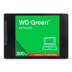 SSD WD Green, 500GB, SATA, Leitura 545MB/s, Gravação 505MB/s - WDS500G5G0A