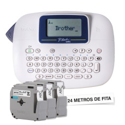 Rotulador Eletrônico Etiquetadora Portátil Brother, Com 3 Fitas, Branco - PT-M95WTBP
