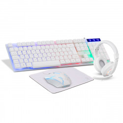 Kit Gamer OX Loot, Com Headset + Teclado + Mouse 1200DPI + Mousepad, Branco - 72834