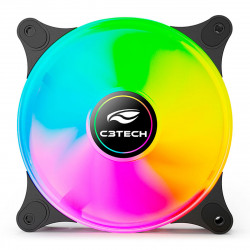 Cooler FAN C3Tech, 120mm, LED Multicor, Silencioso, Molex 4P, Preto - F9-L160BKM