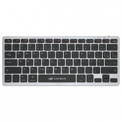 Teclado Bluetooth Sem Fio C3tech, USB Nano 2,4GHz, Recarregável, Preto e Cinza - K-BT50BK