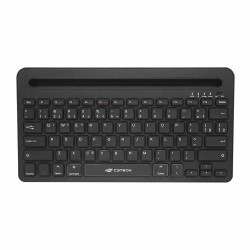 Teclado Multi Device C3Tech, Sem Fio, Bluetooth, Multimídia, Preto - K-BT100BK