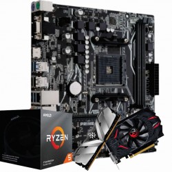 KIT UPGRADE AM4 RYZEN 5 4500 3.60GHZ, PLACA MÃE AM4 DDR4, MEMORIA 8GB DDR4, PLACA DE VÍDEO PCYES RX 550 RADEON 2GB DUAL GDDR5 128 BITS
