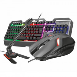 Kit Gamer Trust, Teclado GXT 856 Torac RGB, Mouse Ziva LED 2000DPI, Microfone GTX 210 Scorp LED