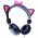 Fone de Ouvido K-Mex Stereo CAT EAR AR30, PS2, Sem Microfone, Preto e Rosa - AR3000S437PRB0X