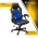 Cadeira Gamer Bright 01, Preto e Azul - 0601