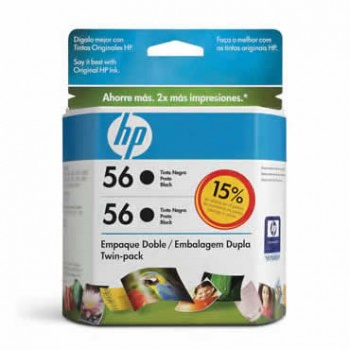 CARTUCHO HP 56 TWIN PACK (2XC6656AL) C9319FL PRETO - HP
