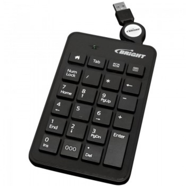 Teclado Numérico Bright, Retrátil, USB - 0134