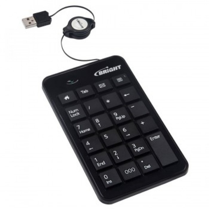 Teclado Numérico Bright, Retrátil, USB - 0134