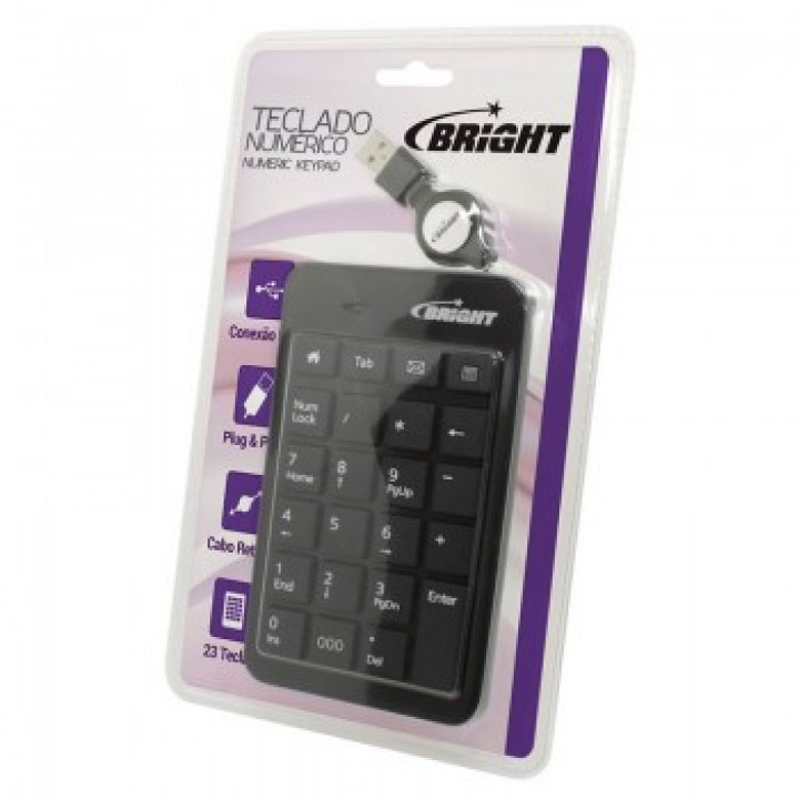 Teclado Numérico Bright, Retrátil, USB - 0134