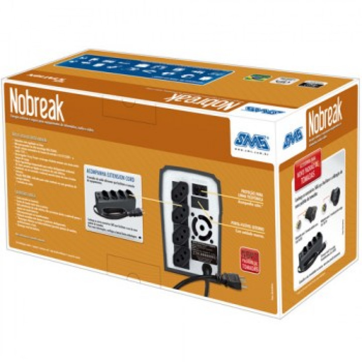 Nobreak SMS 700VA, New Station, Bivolt, Preto - 27915