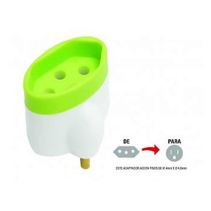 ADAPTADOR DE TOMADA PADRÃO NOVO PARA ANTIGO 15A/250V 1633 - HITTO