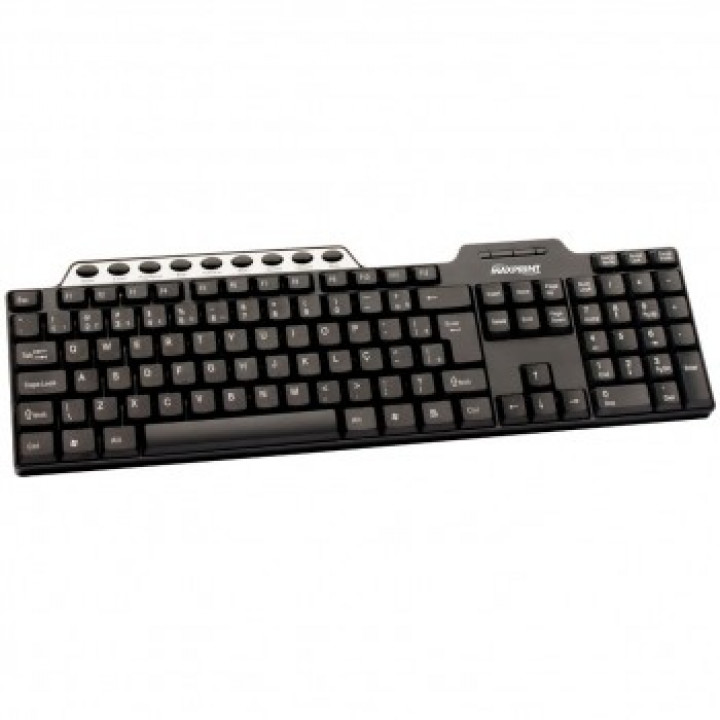 Teclado Multimídia Maxprint, USB, Preto e Prata - 60805-4