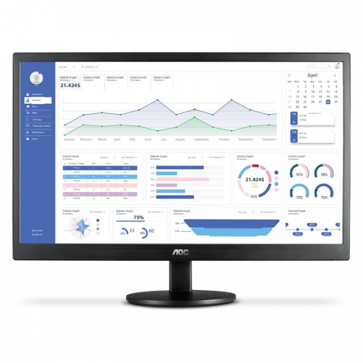 Monitor AOC 15.6" LED, HD 1366 x 768, 60Hz, VGA, Widescreen, Vesa, Preto - E1670SWU/WM
