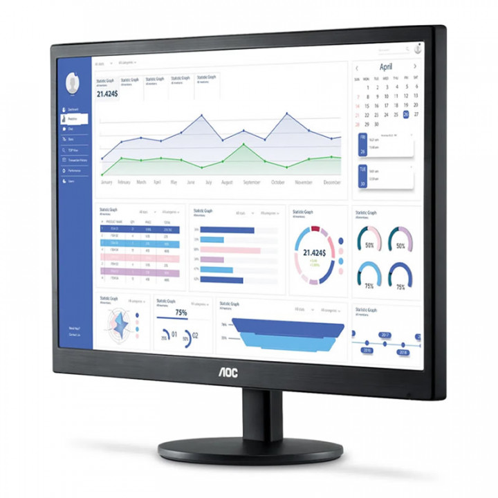 Monitor AOC 15.6" LED, HD 1366 x 768, 60Hz, VGA, Widescreen, Vesa, Preto - E1670SWU/WM