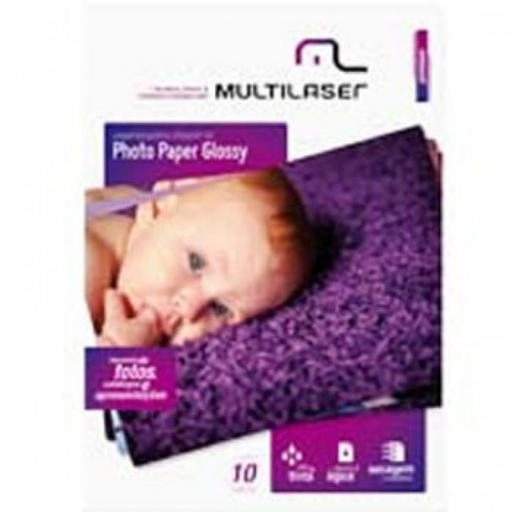 PAPEL FOTOGRÁFICO A4 200 GRAMAS 10 UND PE011 - MULTILASER