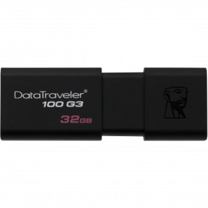 Pen Drive Kingston 32GB DataTraveler 100 G3, USB 3.0, Preto - DT100G3/32GB