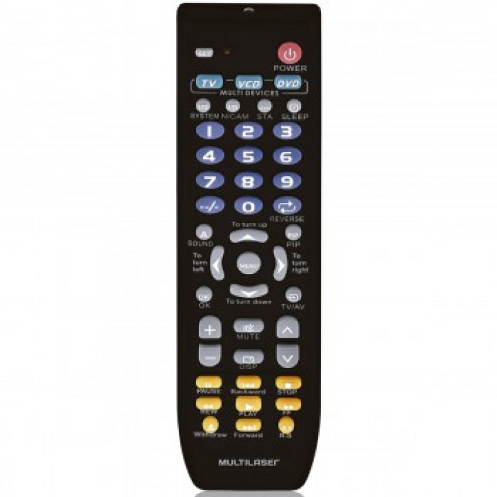 CONTROLE REMOTO UNIVERSAL 3 EM 1 AC088 PRATA - MULTILASER