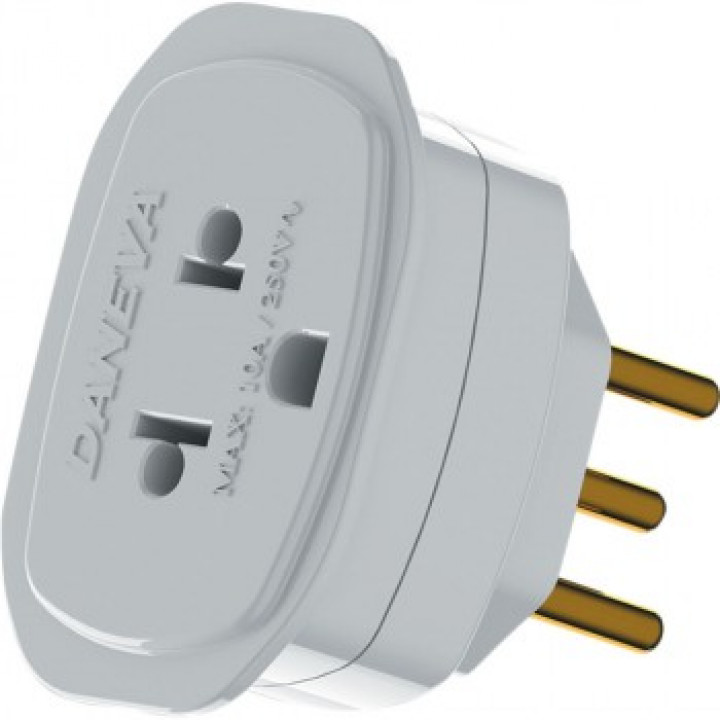 ADAPTADOR DE TOMADA PADRÃO ANTIGO PARA NOVO 2P+ T 10A/250V REF 1661 - DANEVA