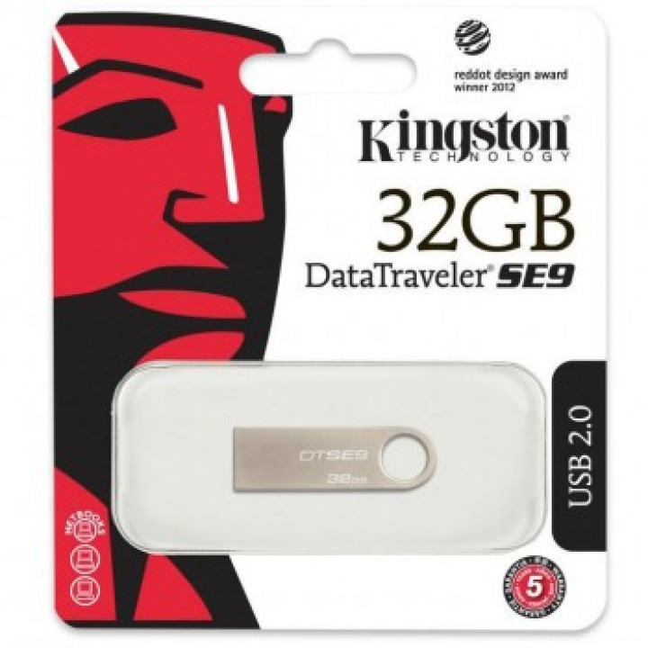 Pen Drive Kingston 32GB DataTraveler SE9, USB 2.0, Prata - DTSE9H/32GBZ