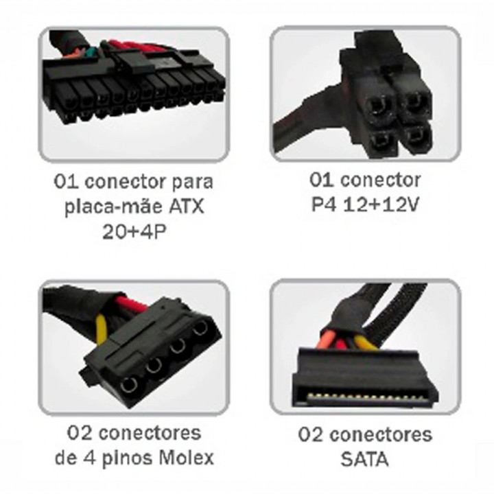 Fonte K-Mex ATX, 200W Real, Baixo Ruído, Prata - PX300DNG0001K0X