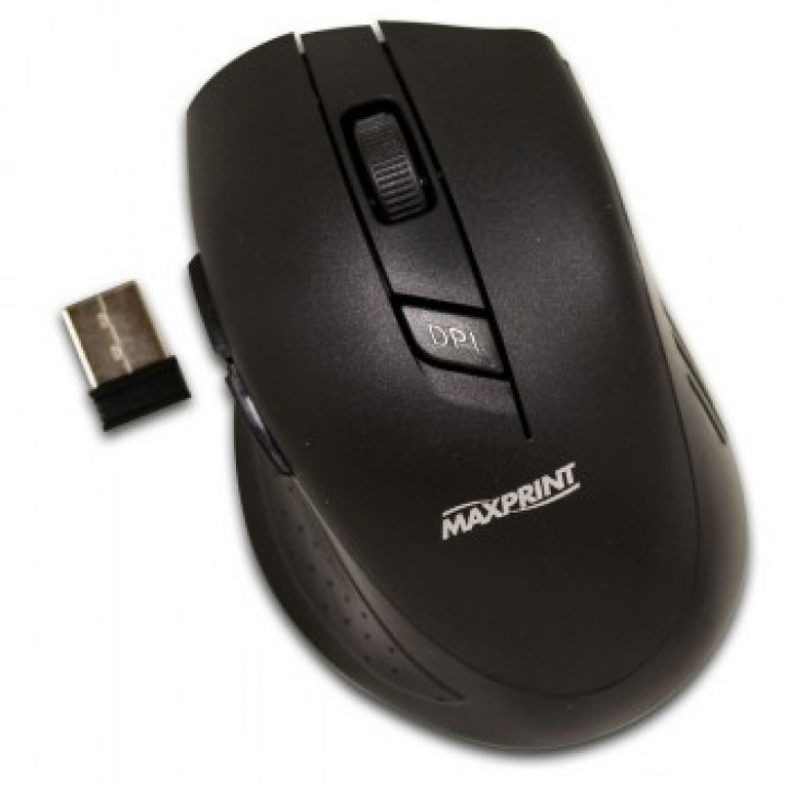 Mouse Sem Fio Maxprint, 5 Botões, Preto - 6012254