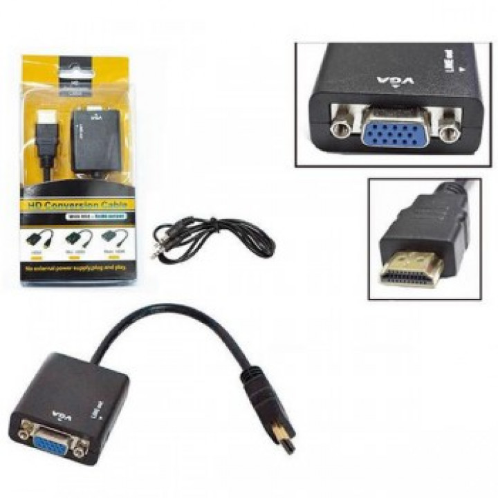 Cabo Conversor HDMI M X VGA F PC-PS3-Projetor Áudio Cabo 24cm CC-HVA100 CB0109GT CO-01 - CB0109B