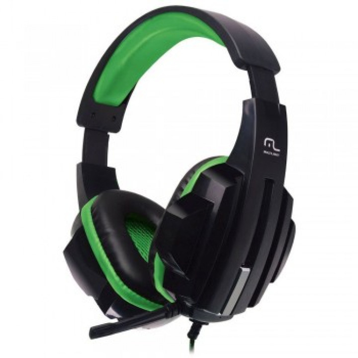 Headset Gamer Multilaser, P2, Preto e Verde - PH123